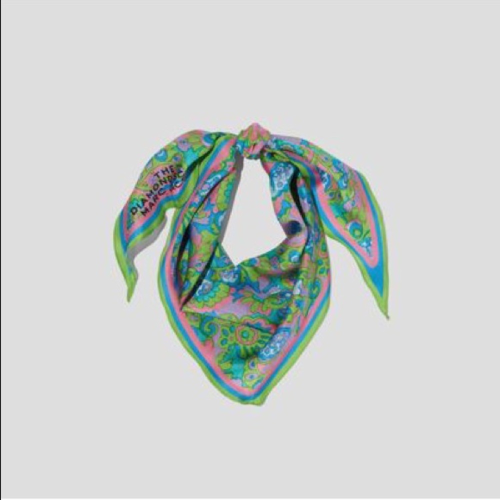Marc Jacobs The Diamond Scarf silk green paisley